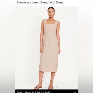 Old Navy Sleeveless Linen-Blend Midi Dress
